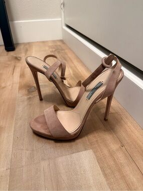 Prada Blush Suede Stiletto Sandals 39.5